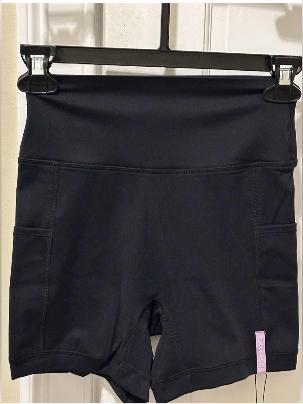 Glowmode Black High-Waisted Women's workout shorts
